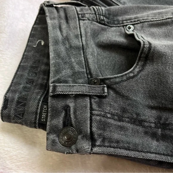 American Eagle Outfitters Stretch Curley Mom Black Wash Jeans Size 00 - Picture 14 of 14